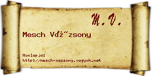 Mesch Vázsony névjegykártya